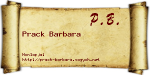 Prack Barbara névjegykártya